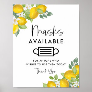 Lemon Theme Party Masks Available Sign