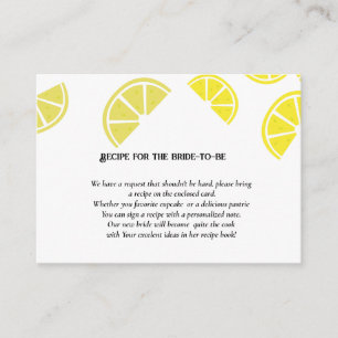 Lemon theme request recipe for the bride enclosure card