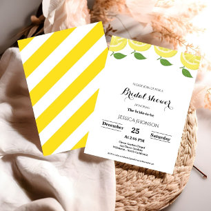 Lemon theme summer bridal shower invitation