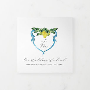 Lemon Theme Wedding Day Schedule  Tri-Fold Announcement