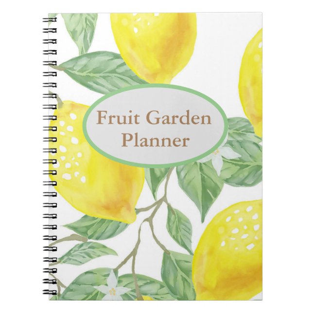 Lemon Themed 2025 Fruit Garden Notebook (Front)