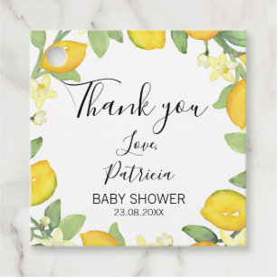 Lemon Themed Baby Shower Favour Tag
