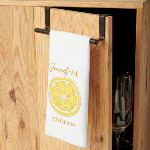 Lemon Themed Personalised Kitchen Towel