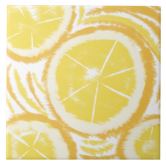 Lemon Tie Dye Abstract Tile (Front)