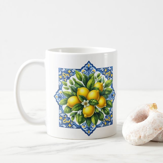 Lemon Tile Coffee Mug (With Donut)