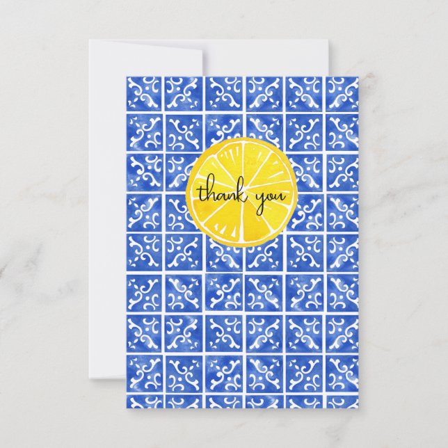 Lemon & Tile Thank you card (Front)