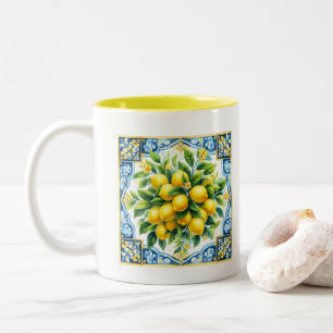 Lemon Tile Two-Tone Coffee Mug