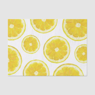 Lemon tissue paper, yellow fresh fruit slice paper