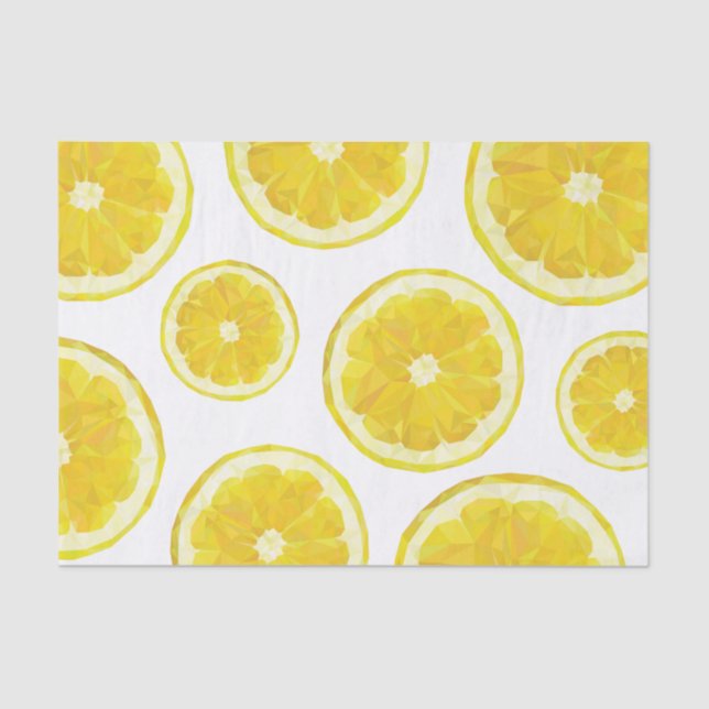 Lemon tissue paper, yellow fresh fruit slice tissue paper (Front)