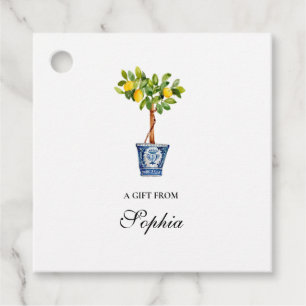 Lemon Topiary watercolor gift giving Favour Tags