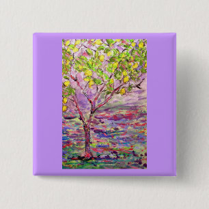 lemon tree 15 cm square badge