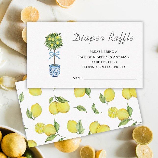 Lemon Tree Baby Shower Diaper Raffle Insert Card (Creator Uploaded)