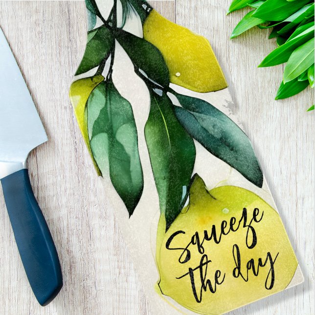 Lemon Tree Branch Custom Text Cutting Board (Creator Uploaded)