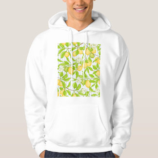 Lemon Tree Branch: Striped Seamless Pattern Hoodie