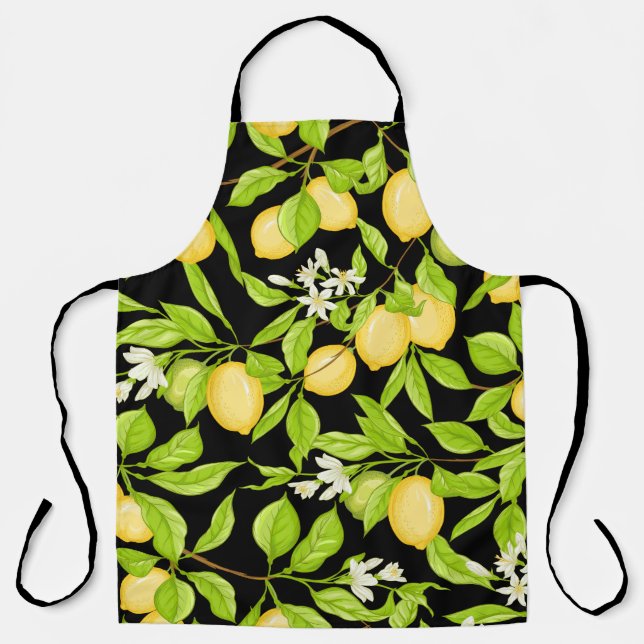 Lemon Tree Branch Vintage Illustration Apron (Front)
