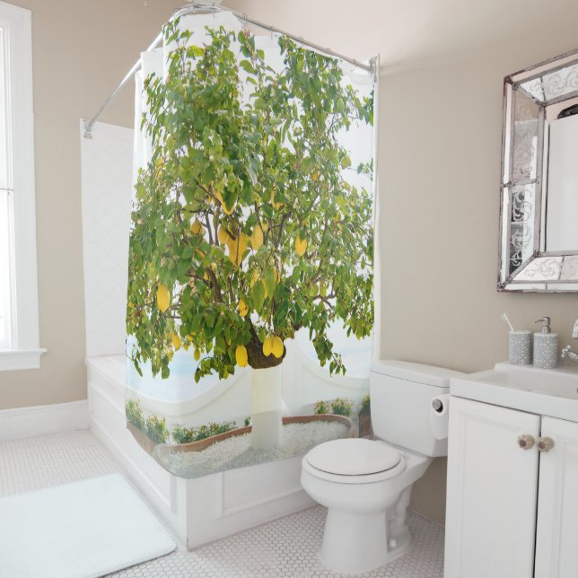 Lemon Tree in Positano #1 #travel #wall #art Shower Curtain (In Situ)