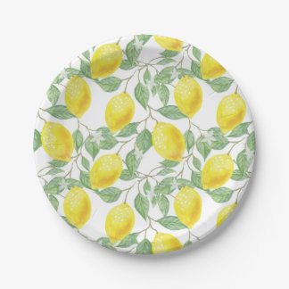 Lemon Tree Pattern Paper Plate