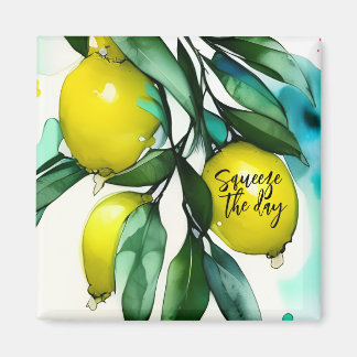 Lemon Tree Squeeze the Day Custom Text Magnet