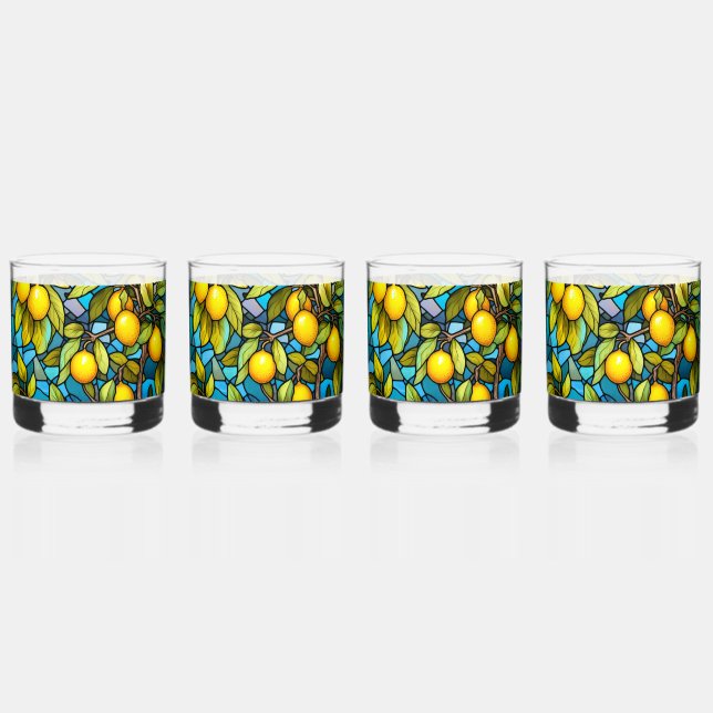 Lemon Tree, Stain Glass Pattern, Mediterranean  (Back)