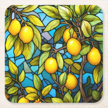 Lemon Tree, Stain Glass Pattern, Mediterranean 