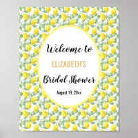 Lemon Tree Yellow Green Bridal Shower Welcome Sign