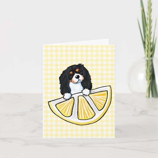  Lemon Tricolor Cavalier Spaniel Card (Front)