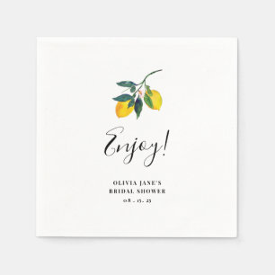 Lemon Tropical Bridal Shower Napkin