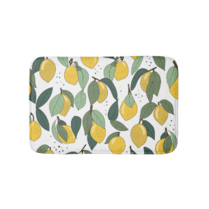Lemon Tropical: Bright Vintage Seamless Bath Mat