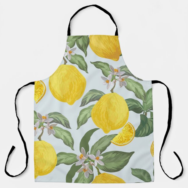 Lemon Tropical Fruit Vintage Pattern Apron (Front)