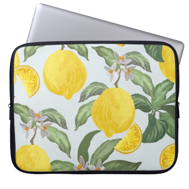 Lemon Tropical Fruit Vintage Pattern Laptop Sleeve (Front)