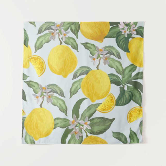 Lemon Tropical Fruit Vintage Pattern Tapestry (Front)