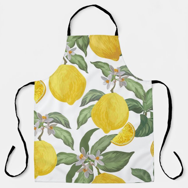 Lemon: tropical fruit vintage seamless apron (Front)