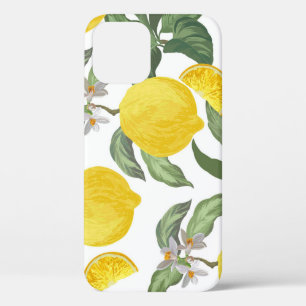 Lemon: tropical fruit vintage seamless iPhone 12 case