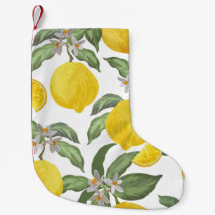 Lemon: tropical fruit vintage seamless small christmas stocking