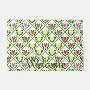 Lemon Tulips Personalised Doormat