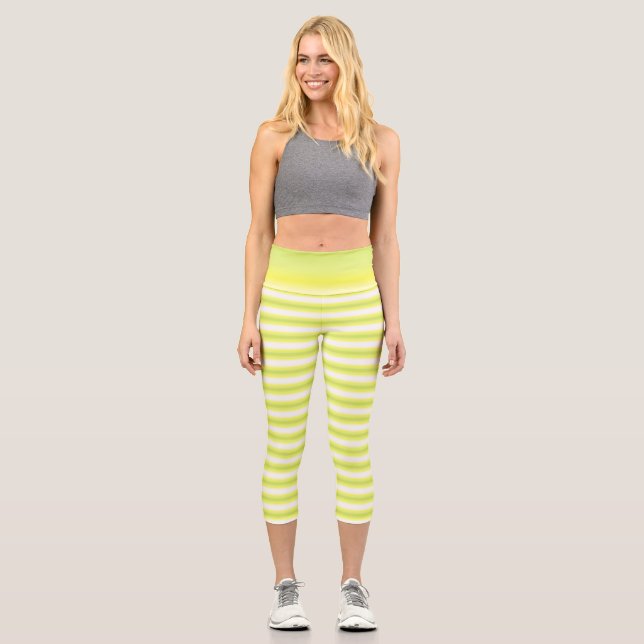 Lemon Twist - Gradient Capri Leggings (Front)