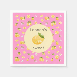 Lemon Two Sweet 2nd Birthday Party Napkin