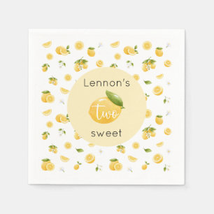 Lemon Two Sweet 2nd Birthday Party Napkin