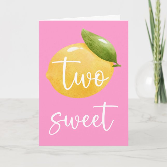 Lemon Two Sweet Happy Birthday Card (Front)