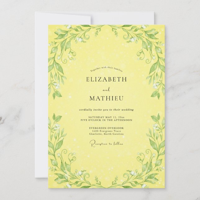 Lemon Vine Wedding Invitation (Front)