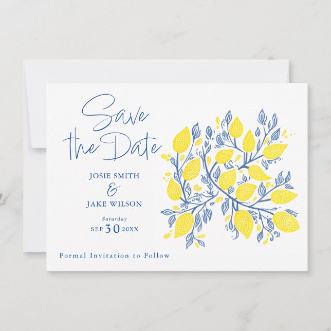 Lemon vines save the date (Front)