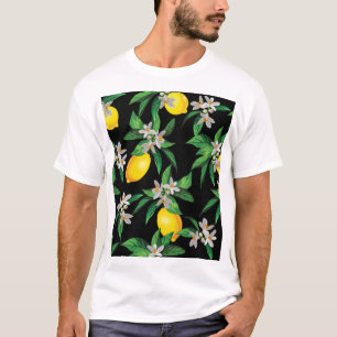 Lemon Vintage: Hand-Drawn Floral Texture T-Shirt