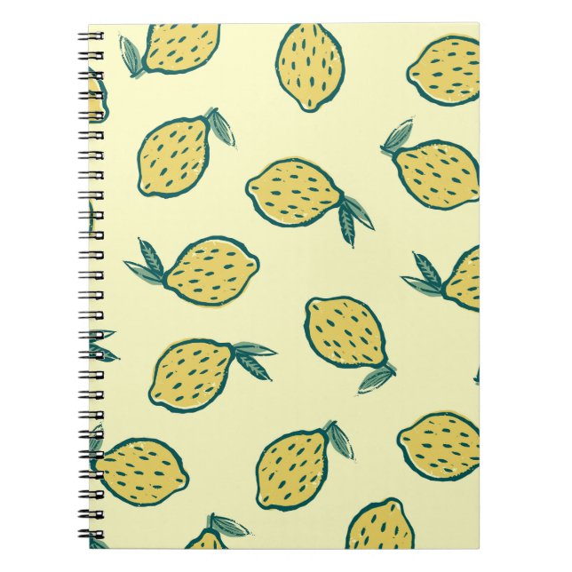 Lemon Vintage: Yellow Citrus Background Notebook (Front)