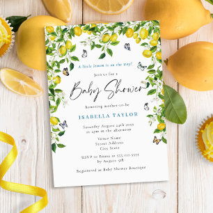 Lemon Watercolor Baby Shower Invitation