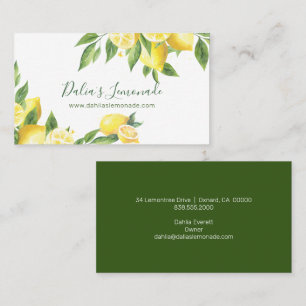 Lemon Watercolor Business Card