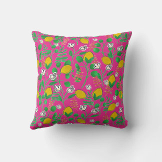 lemon watercolor cushion