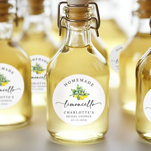 Lemon Watercolor Limoncello  Classic Round Sticker (Creator Uploaded)