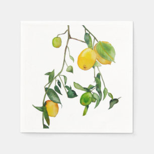 Lemon watercolor napkins