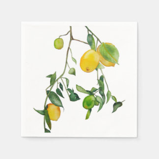 Lemon watercolor napkins