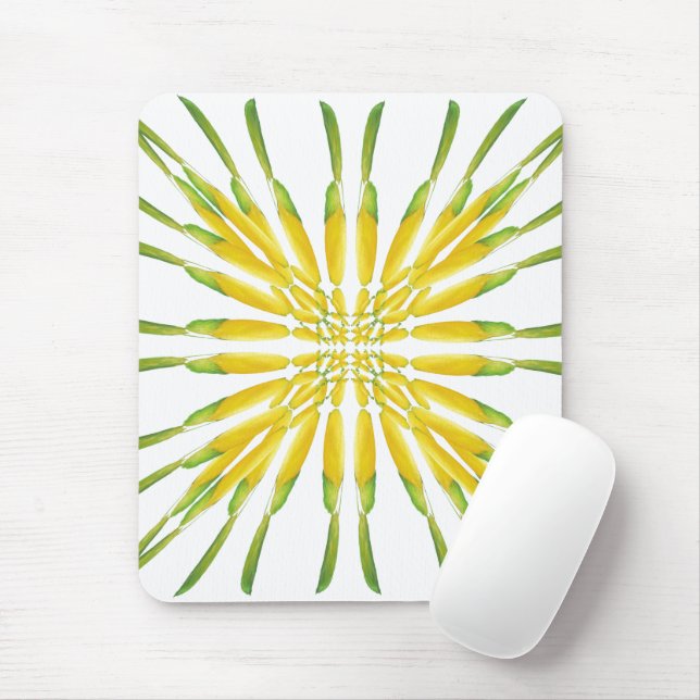 Lemon Watercolor Painting Pattern Mouse Mat (With Mouse)